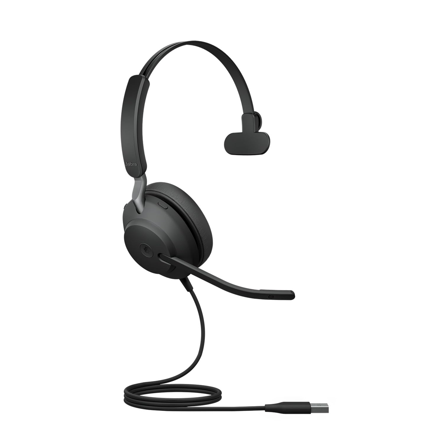 Jabra Evolve2 40 SE Wired Noise-Cancelling Mono Headset With 3-Mic Call Technology and USB-A Cable - Works with all Leading Unified Communications Platforms such as Zoom and Google Meet - Black