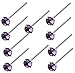 L & L Nation Purple Cz 925 Sterling Silver Nose Ring 1.2mm Prong Straight Ended 10 Pcs Lot