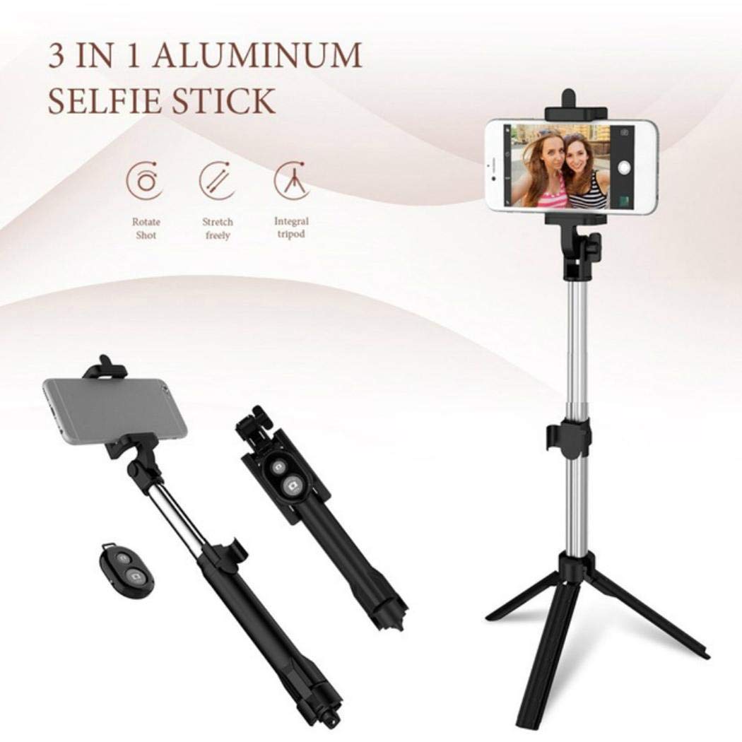 Kirken Wireless Bluetooth Selfie Stick Handheld Foldable Mini Tripod Clip Holder Tripod
