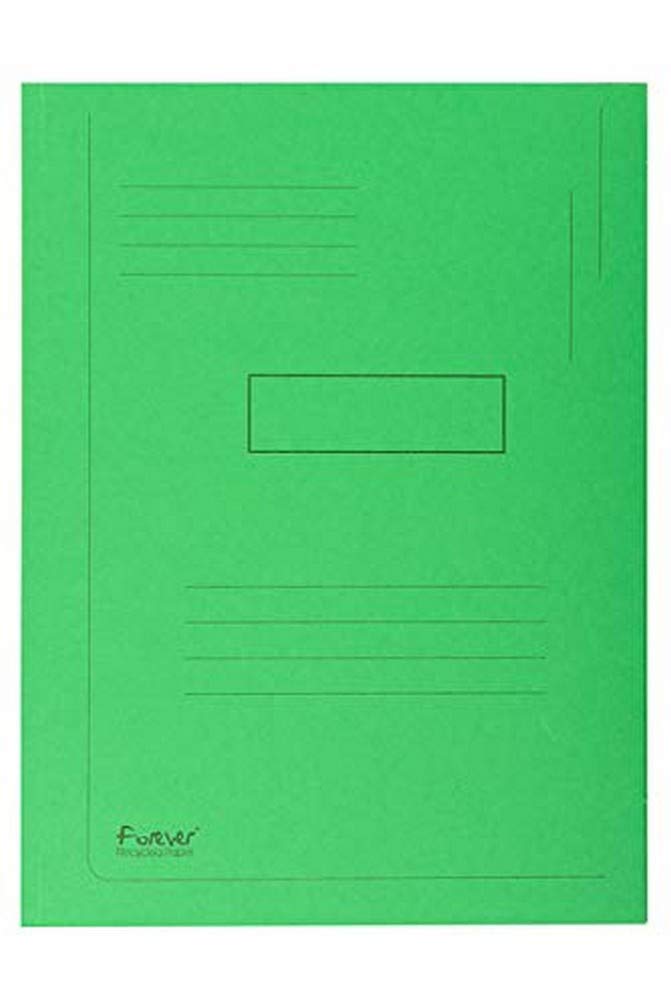 Exacompta - Ref 445013E - Forever Collection - 2-Flap Folder - 24 x 32cm in Size, Suitable for A4 Documents, Made from 290gsm Recycled Board, 2 Flaps to Secure Documents - Bright Green (Pack of 50)