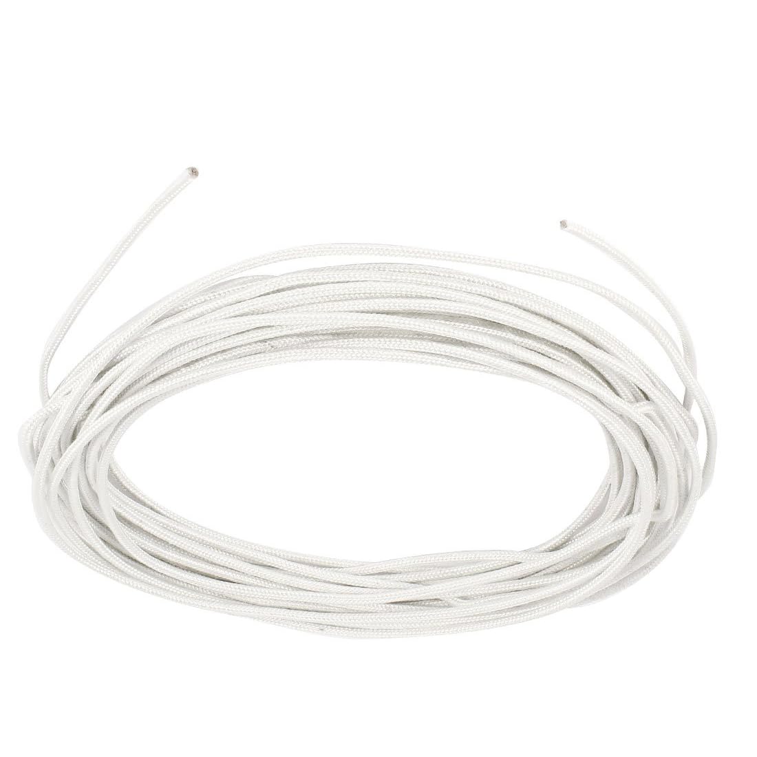 TOP-VIGOR 1mm2 500C High Temperature Wire, 10M/33ft 26AWG Nichrome Resistance Wire for Heating Elements, Fiberglass Insulated Tinned Copper Wire, White