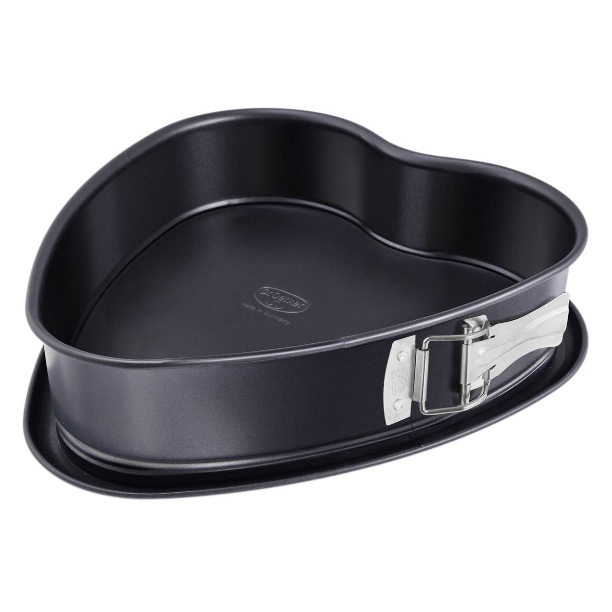 Dr.Oetker "Tradition Heart Shaped Springform with Leak Proof Base, Steel, Black, 25 cm
