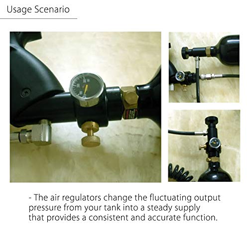 Airsoft PCP Paintball Tank Cylinder Adjustable Compressed Air Regulator Output Pressure 0-300psi 0.825-14NGO Thread