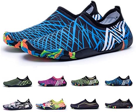BlanKey Water Sports Shoes Quick-Dry Barefoot Flexible Flats Beach Swim Shoes For Men Women Kids blue1 40