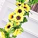 Sunflower Yellow Artificial Flower Sunflower Wreath Decorative Fake Flower Home Flower Decoration Creative Flower Vine Wedding Decoration Hawaiian Party Supplies Wall Flower Decoration（2PCS）