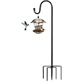 ToyHotels Shepherd Hooks for Outdoor, 1 Pack 62 Inch Bird Feeder Pole with 5 Prongs Base for Hanging Lantern, Hummingbird Feeder, Lightweight Plant, Shepherds Hook for Bird Feeders for Outside