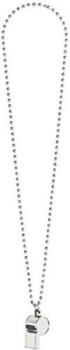 Silver Whistle On Chain Necklace, Party Accessory