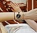 MAMONA Women's Quartz Watch Gift Set Crystal Accented Ceramic and Stainless Steel L3877GT (Black)