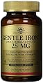 Solgar Gentle Iron 25 MG (IRON BISGLYCINATE) 180 Vegetable Capsules ( Pack of 3)
