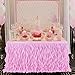 Leegleri 6ft Pink Tutu Table Skirt Tulle Curly Willow Table Skirt for Rectangle&Round Tables,Tutu Ruffle Tablecloth for Princess Girls 1st Baby Girl Birthday Party,Baby Shower Decoration,Gender Reveal