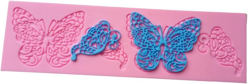 SPHTOEO 2 PCS Butterfly Shape Silicone Mold Lace Cake Molds Fondant Tools Cake Decorating Tools Silicone Chocolate Icing Border Sugar Mold