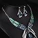 Girl Era Big Drop Sapphire Retro Elegant Style Necklace Earring Sets Wedding Party