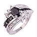 Psiroy Women's 925 Sterling Silver 1.75cttw Black Spinel Filled Ring