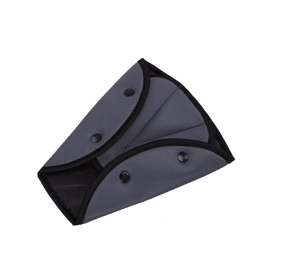 Car Seatbelt Safe Cover Strap Pads,Triangle Positioner for Baby and Adult Shoulder Neck,Seat Belt Adjuster for Kids(Grey,1 Pack)