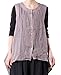 Mordenmiss Women's New Front Buttons Sleeveless Clothing Hi-Low Hemline Blouse (X-Large, Gray Purple)