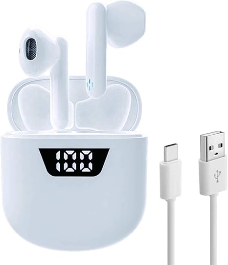 Auriculares inalámbricos Air7 Bluetooth 5.2 [con Caja de Carga con Pantalla LED de 35 Horas/Cambio rápido USB-C] Micrófono estéreo 3D Incorporado, Adecuado para iPhone/Android/Samsung/Airpods por: Amazon.es: Electrónica