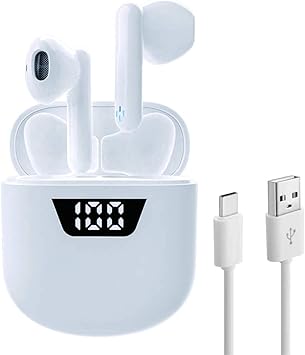Auriculares inalámbricos Air7 Bluetooth 5.2 [con Caja de Carga con Pantalla LED de 35 Horas/Cambio rápido USB-C] Micrófono estéreo 3D Incorporado, Adecuado para iPhone/Android/Samsung/Airpods por: Amazon.es: Electrónica