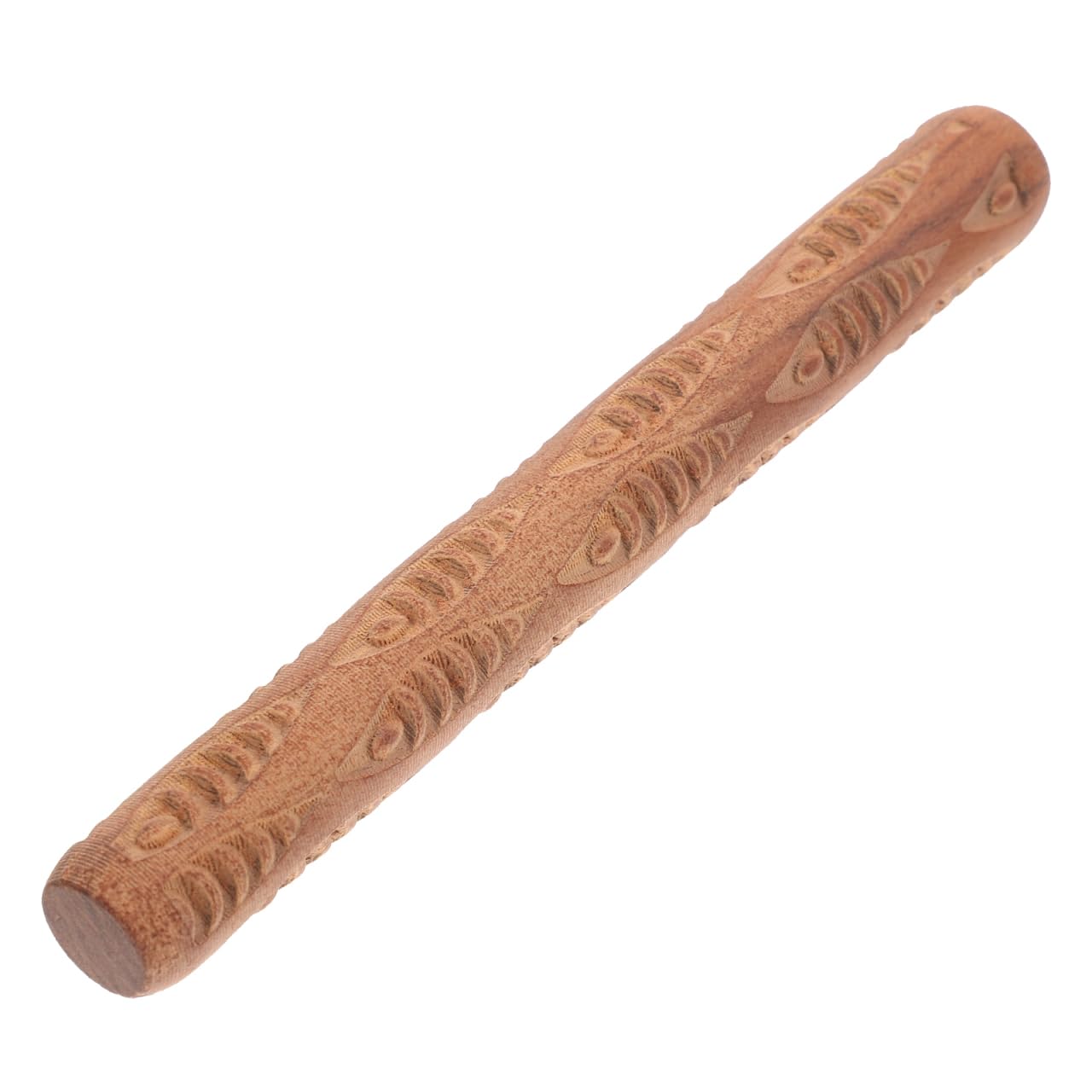 Operitacx Wooden Texture Roller for Clay - Fish Pattern Embossed Rolling Pin for Pottery, Crafts, and Baking - Lightweight and Comfortable Clay Tool for Creative Projects
