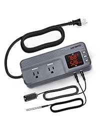 Controlador de temperatura y humedad Inkbird ITC 608T termostato de salida de corriente alterna pre cableado con 12 periodos de tiempo, 1800 W, ETL Listed, 3 variantes