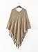 Aausuerty Warm Women Knit Batwing Cape Tassels Poncho Cloak Jacket Coat Outwear Hot Sale Coffee