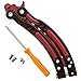 Anlado Balisong Cs Go Butterfly Knife Trainer - Red Color - no Offensive Blade - Durable