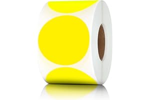 LUCKYHERN Pack of 600 Round Color Coding Circle Dots Stickers Labels (2", Yellow)
