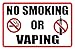NO SMOKING OR VAPING Business Sign drugs cigarettes vapor smoke rules signage