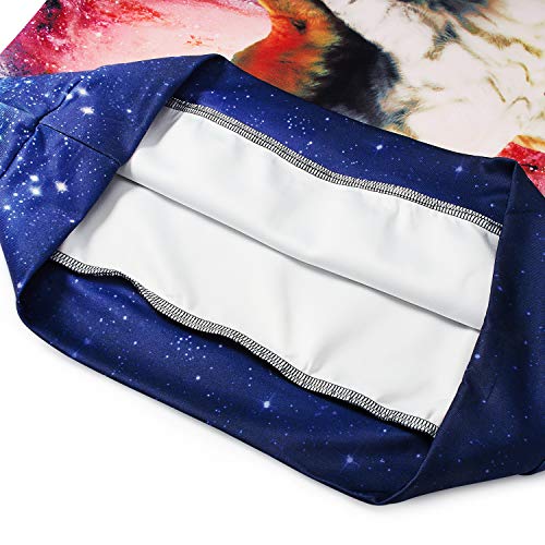 TUONROAD Unisex Mens Womens 3d Digital Graphic Printing Couples Cat Universe Purple Galaxy Casual Hoodie Shirt Crew Neck Hip Hop Long Sleeve Sweatshirt Cool Lightweight Crewnecks Pullover