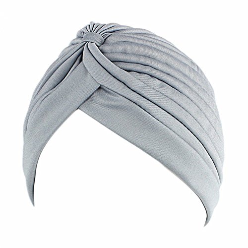 LUQUAN Women'S Indian Style Pleated Head Wrap Knit Bonnet Turban