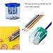 12 Pccks Double Holes Manual Pencil Sharpener-Handheld Plastic Crayon Sharpener with Receptacle for Regular or Oversize Pencil &Crayons