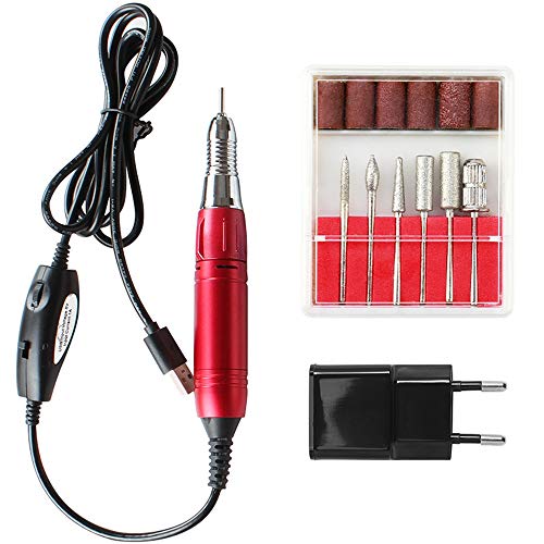 Nail Drill Machine Electric, 20000rpm Electric Nail Drill Machine Pedicure Manicure Kits Powerful Manicure Pedicure Set for Removing Acrylic Nails and Nail Gel Efficient Heat Dissipation