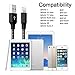 QIANXIANG Phone Charger, 5PACK 3/3/6/6/10 FT Extra Long Nylon Braided Charging Cable Cord to USB Charger Compatible with iPhone X/8/7/6/6s/plus/5s/5c/5, iPad, iPod (Black White)