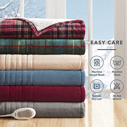 Degrees of Comfort Plush Sherpa Electric Heated Throw Blanket for