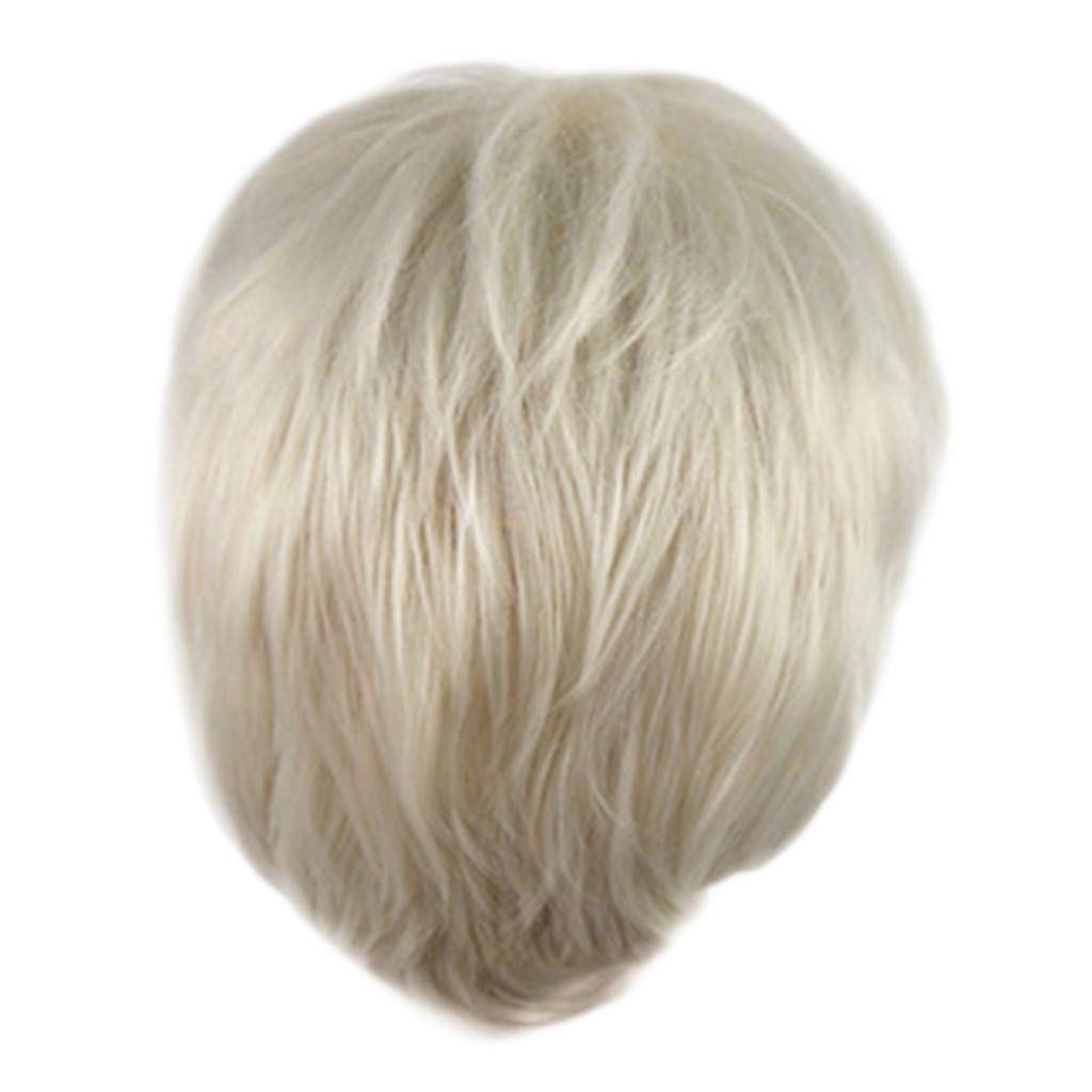 Luoluoluo Girls Fashion Short White Wig Women Short Straight Hair