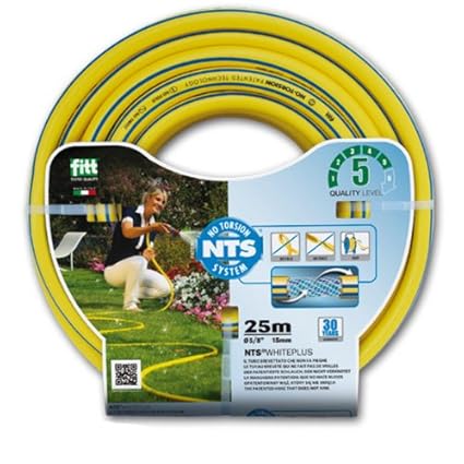Bradas FWP1/225 5-lagig Profi Gartenschlauch 1/2 Zoll NTS, 25 m knickfest und verdrehungsfest FITT, Wasserschlauch Gelb 35,9x