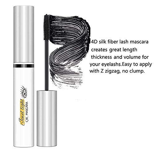 4D Silk Fiber Lash Mascara & Liquid Eyeliner Set, Long Lasting Waterproof, Lengthening Thickening Eyelashes, Smudge-proof, Natural Formula, Best Volumirous Eyelash Makeup