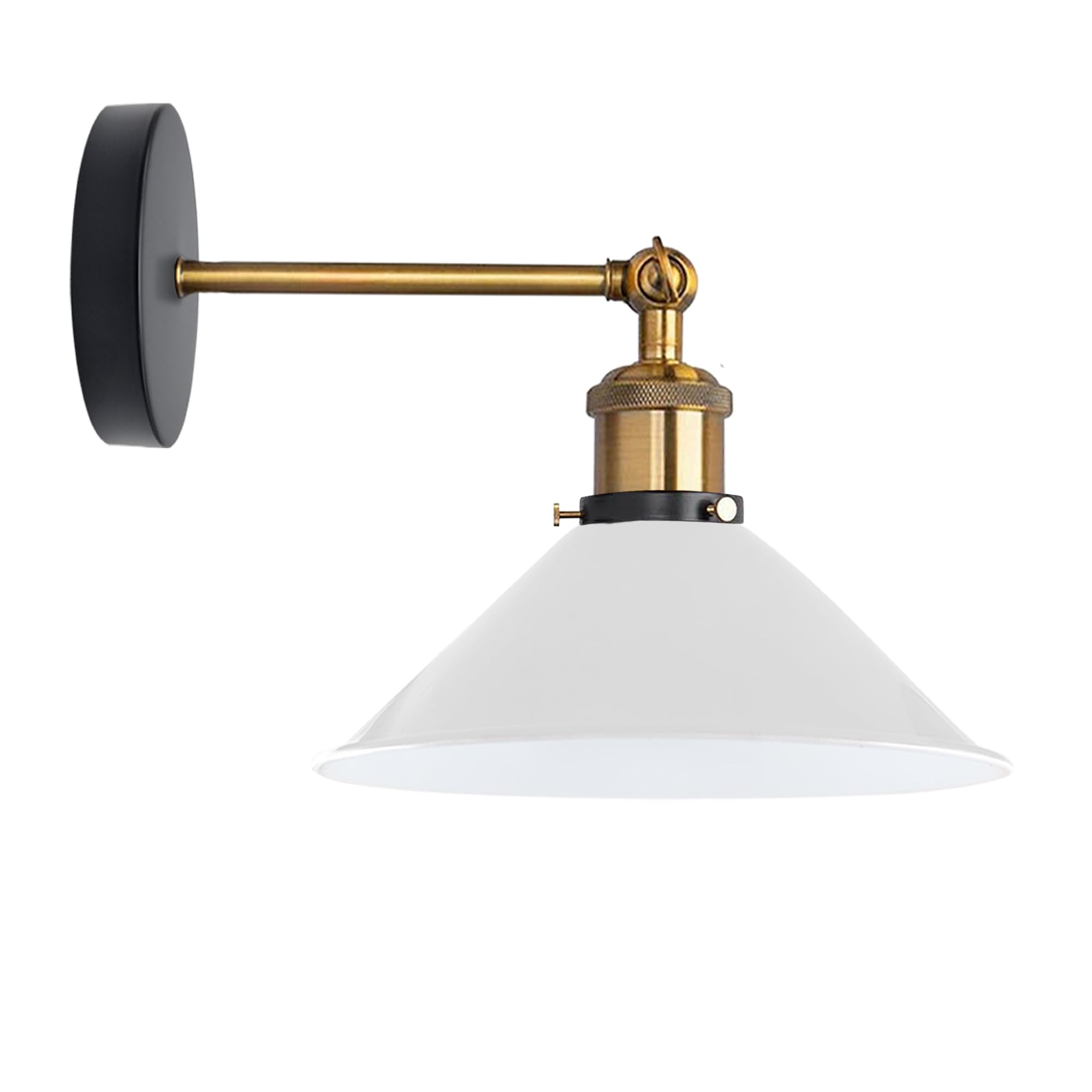 LEDSone Industrial Metal Adjustable Wall Sconce Black & Gold E27 Wall Lamp Modern Indoor Light Fixture for Bedroom Hallway Living Room Cafe Bar Kitchen — image 1