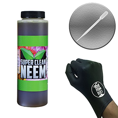 Super Clean 100% Cold Pressed Neem Oil, 8 Oz + Gloves & Pipette Super Clean 100% Cold Pressed Neem Oil, 8 Oz + Gloves & Pipette