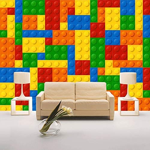 Custom Size 3D Wall Murals Wallpaper for Living Room Lego Bricks Children's Bedroom Toy Store Silk Cloth Mural Wallpaper Decor-3D 140X100cm