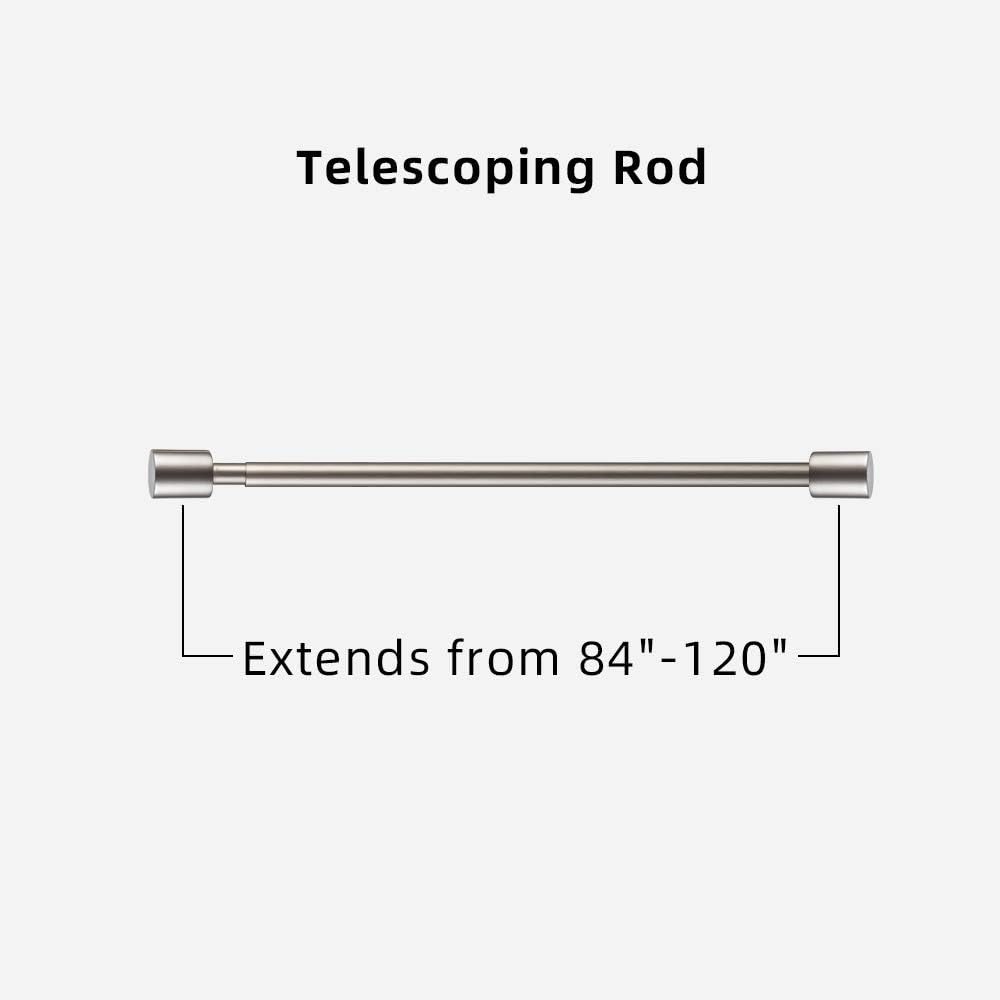 Ycolnaefllr 1-Inch Diameter Single Curtain Rod in Gun Metal with Resin Finial 84-120 Inches Adjustable Single Window Curtain Rod: Home Improvement