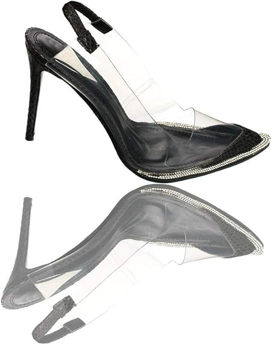 black perspex court heels