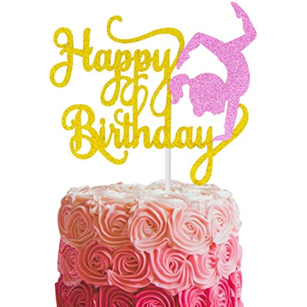Personalised Gymnastics Cake Topper Girls Birthday Cake Topper