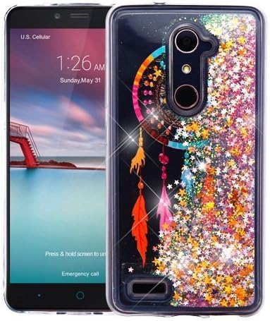 ZTE BLADE X MAX / ZTE ZMAX PRO Case, Casey Case, [Sparkle Bling] [Flowing Liquid Quicksand Glitter Sand] Protective Hybrid TPU Bumper Back Cover (Dreamcatcher)