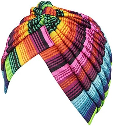Quistal Women Printing Cancer Patients Chemo Hat Beanie Scarf Turban Head Wrap Cap For Alopecia Hair Loss (A)