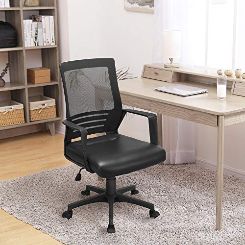 Yaheetech Mesh Back Leather Seat Executive Office Chair Computer Task