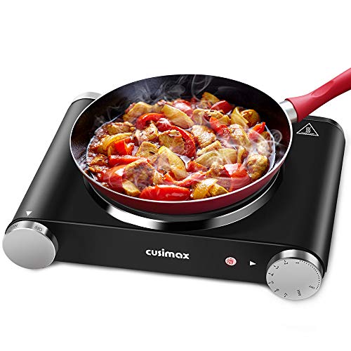 Cusimax Hot Plate, Double Burner, 1800W Portable Electric Hot Plate for