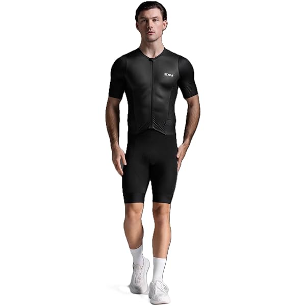 Amazon.com: 2XU Mens Aero Hex Sleeved Trisuit Small Black/White