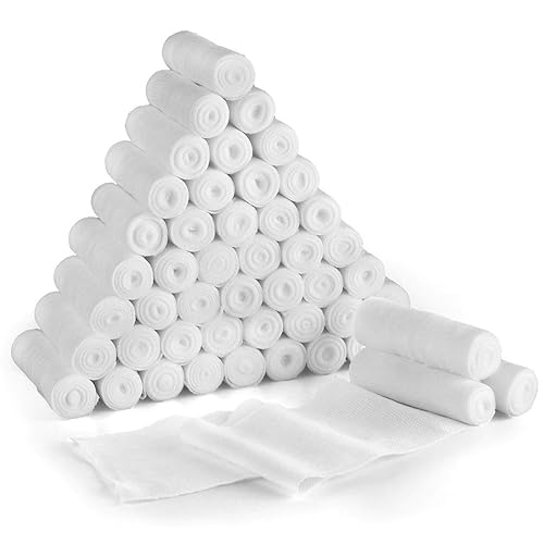 Gauze Bandage Roll, 48Count Sterile Gauze Wrap, 4'' x 4 Yards Stretch