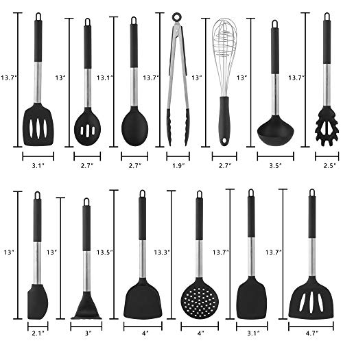 Hot Target 13 Silicone Cooking Utensils Set HeatResistant Stainless