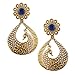 Blue peacock motif Faux India Artisan earrings set PCEAZ003BL